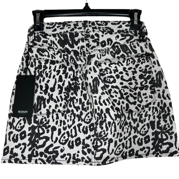 NWT NEW Hudson Jeans The Viper Mini Skirt In Washed Leopard Size 24 - Picture 4 of 9